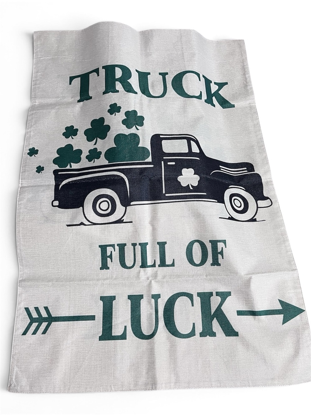 Truck Full of Luck St. Patrick's Day large flag - Green & Black Print 40x28”